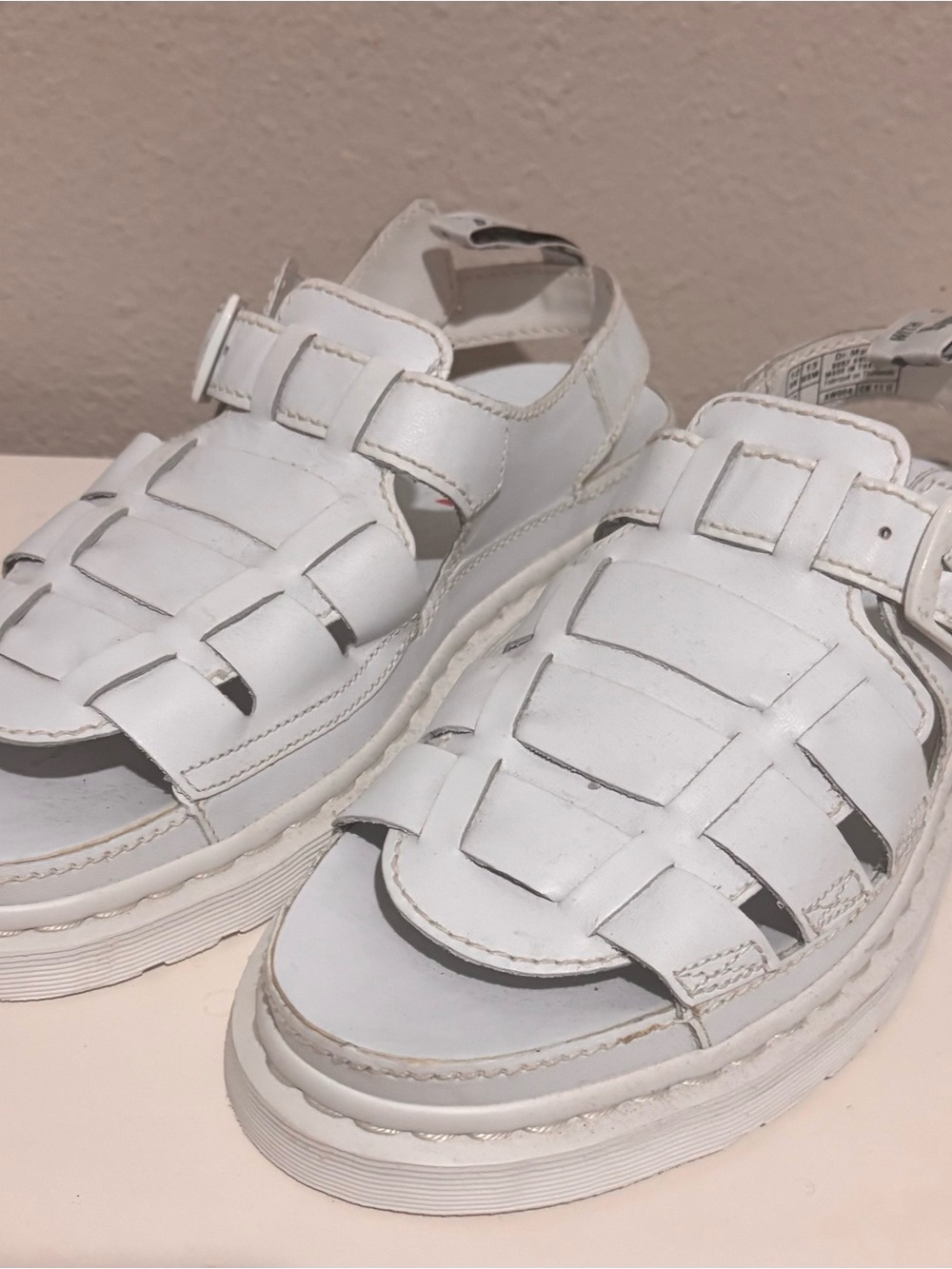 Dr. Martens White Leather Sandals